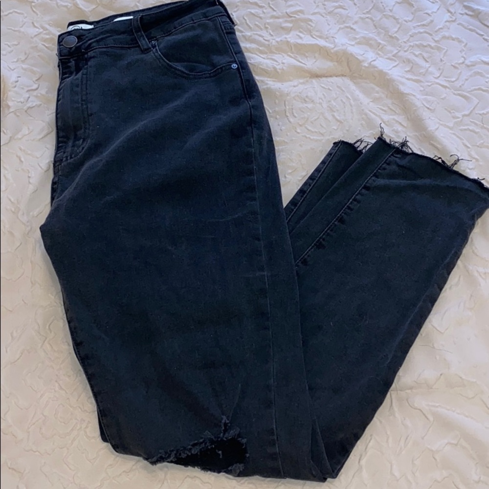 Black High Grazer Skinny Jeans